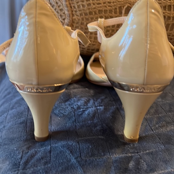 Prada Patent Leather Tan T Strap Heels - Picture 11 of 11